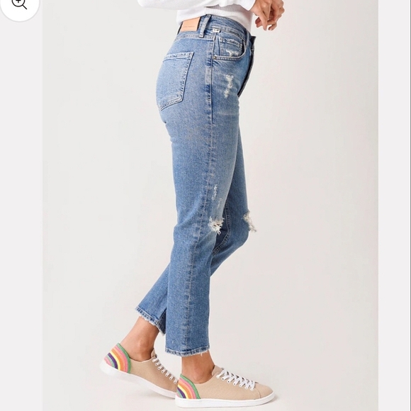 Citizens of Humanity Charlotte Crop High Rise Straight Jeans Distressed Size 24 - Picture 2 of 15